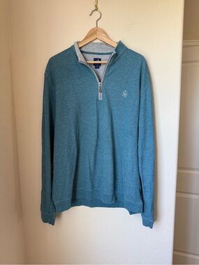 Johnnie-O Sully 1/4 Zip Pullover in Blue Grass Size XL